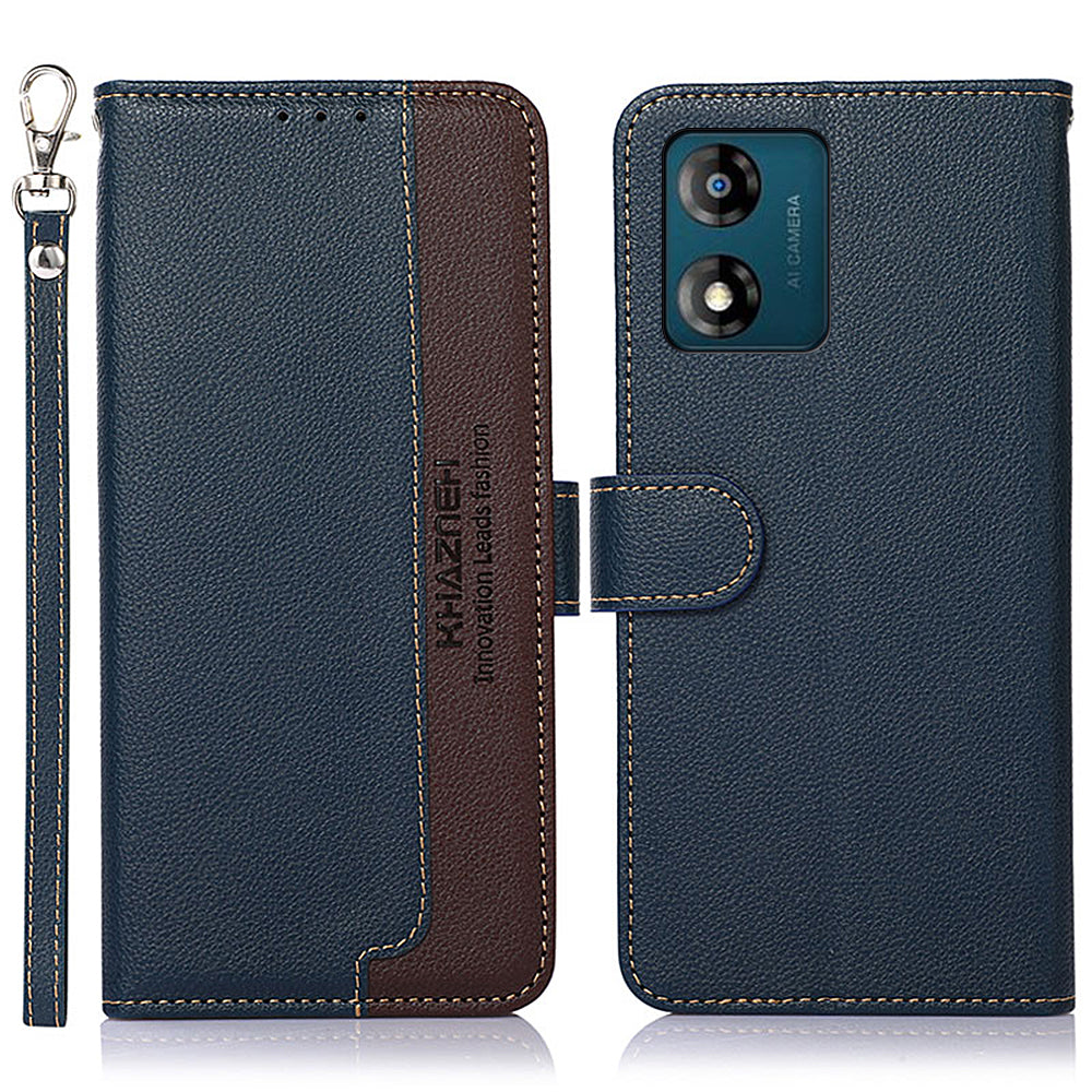 KHAZNEH Shockproof Leather Phone Case For Motorola Moto E13 4G Litchi Texture RFID Blocking Phone Flip Wallet Cover with Stand KHAZNEH Shockproof Leather Phone Case For Motorola Moto E13 4G Litchi Texture RFID Blocking Phone Flip Wallet Cover with Stand